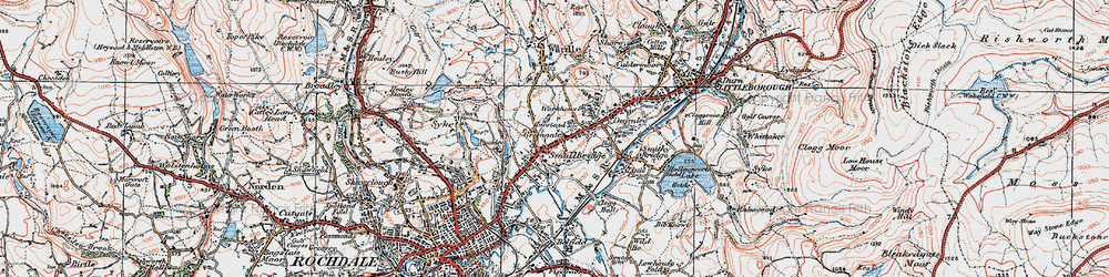 Old map of Hurstead in 1925
