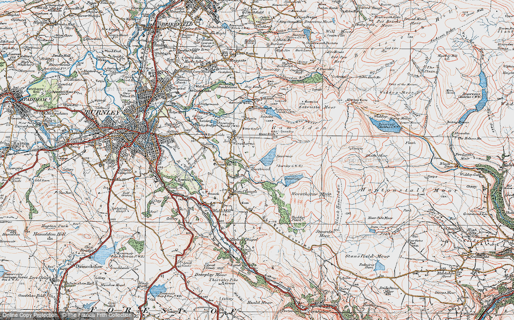 Old Map of Hurstwood, 1924 in 1924