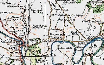 Old map of Hurworth-on-Tees in 1925
