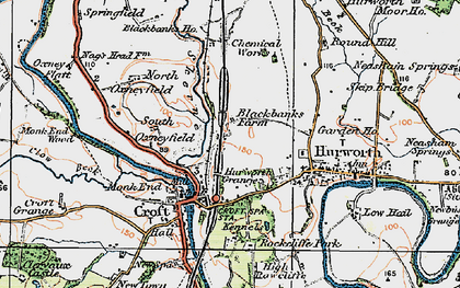 Old map of Hurworth Place in 1925