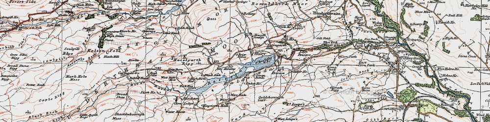 Old map of Baldersdale in 1925