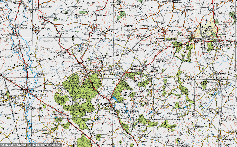 Old Map of Husborne Crawley, 1919 in 1919