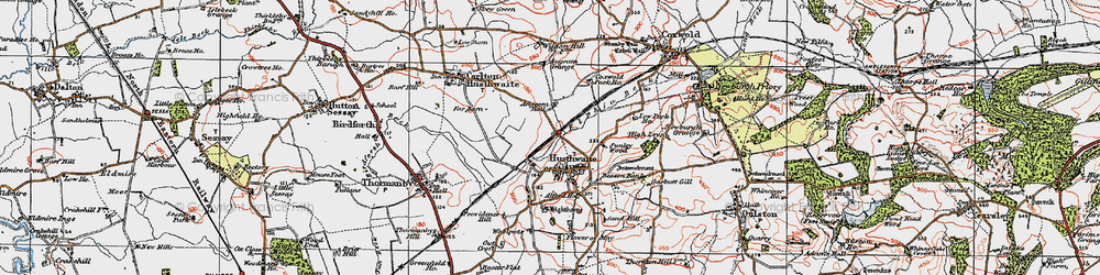 Old map of Acaster Hill in 1925