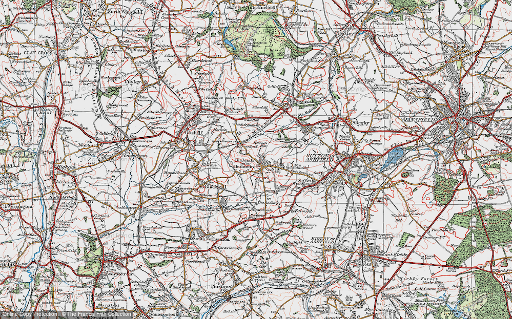 Old Map of Historic Map covering Brierley Forest Park in 1923
