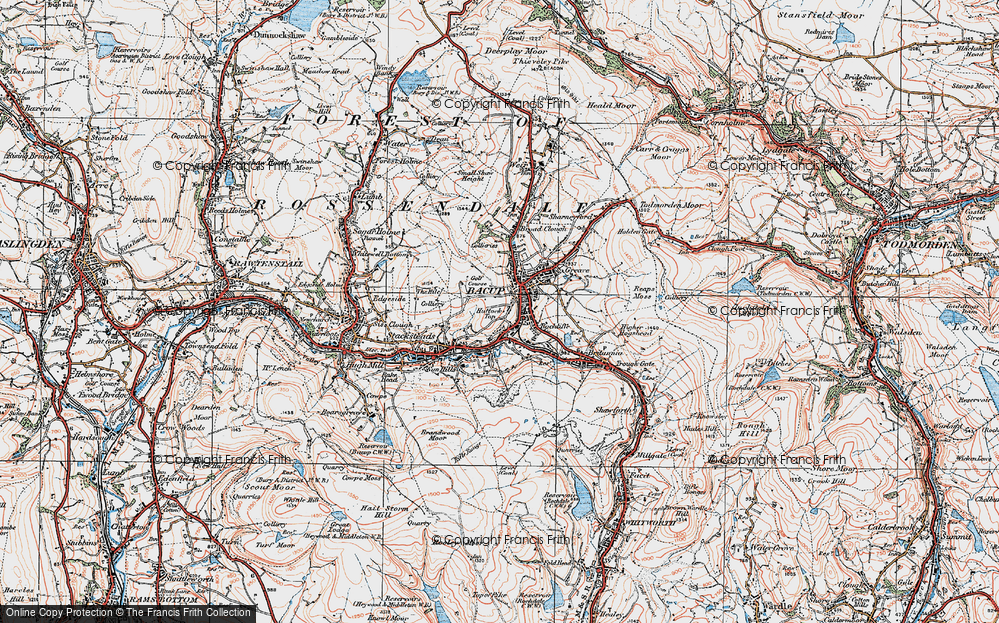 Old Map of Huttock Top, 1924 in 1924