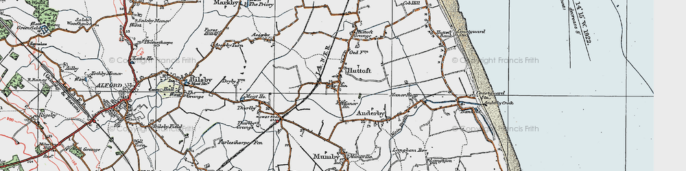 Old map of Huttoft in 1923
