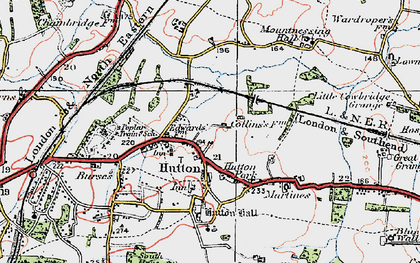 Old map of Hutton in 1920