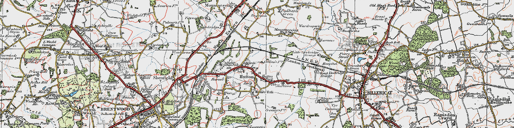 Old map of Hutton in 1920