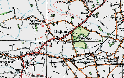 Old map of Hutton in 1924