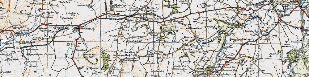 Old map of Hutton in 1925