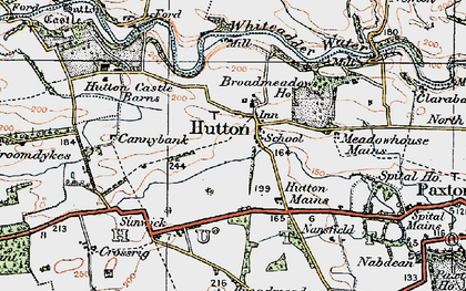 Old map of Hutton in 1926