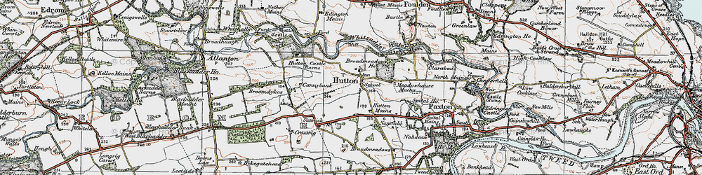 Old map of Hutton in 1926