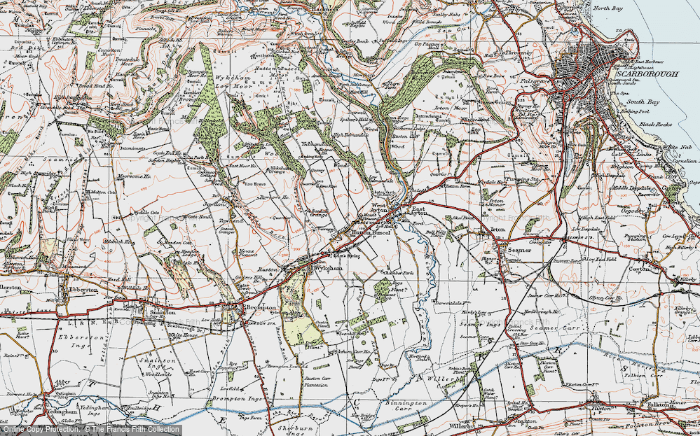 Old Map of Hutton Buscel, 1925 in 1925