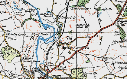 Old map of Hutton Conyers in 1925