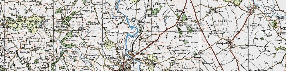 Old map of Hutton Conyers in 1925
