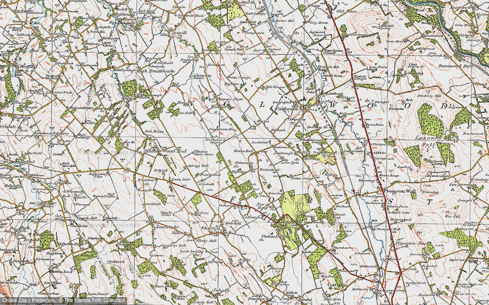 Old Map of Hutton End, 1925 in 1925