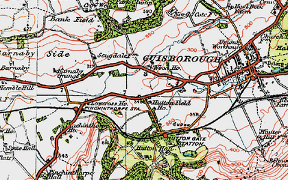 Old map of Hutton Gate in 1925