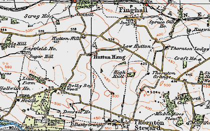 Old map of Hutton Hang in 1925