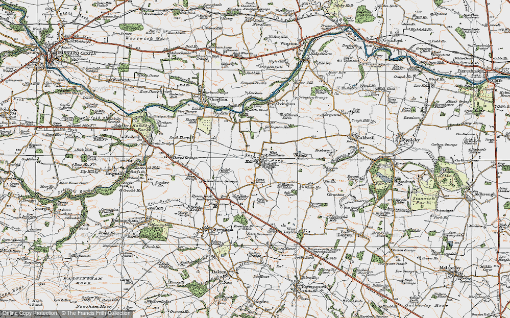 Old Map of Hutton Magna, 1925 in 1925