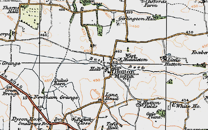 Old map of Hutton Magna in 1925