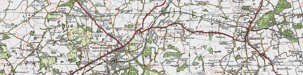 Old map of Hutton Mount in 1920