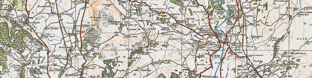 Old map of Hutton Roof in 1925