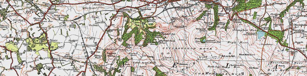 Old map of Hutton Village in 1925