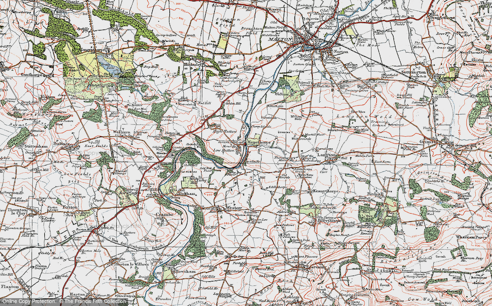 Old Map of Huttons Ambo, 1924 in 1924