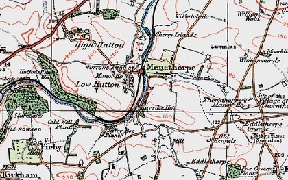 Old map of Huttons Ambo in 1924