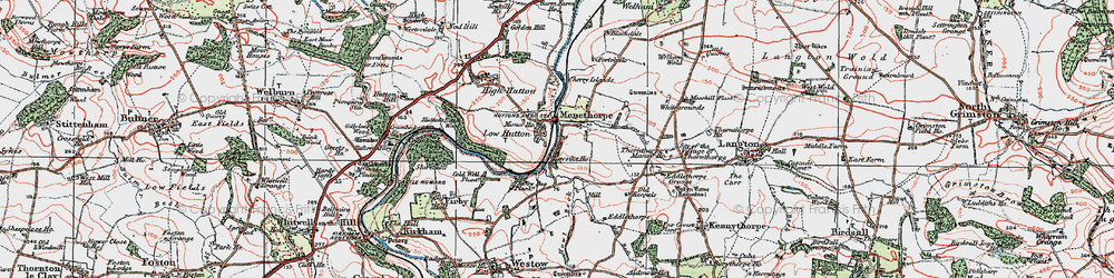 Old map of Huttons Ambo in 1924