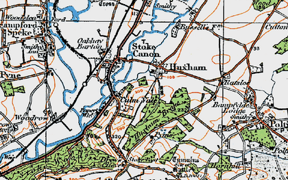 Old map of Huxham in 1919