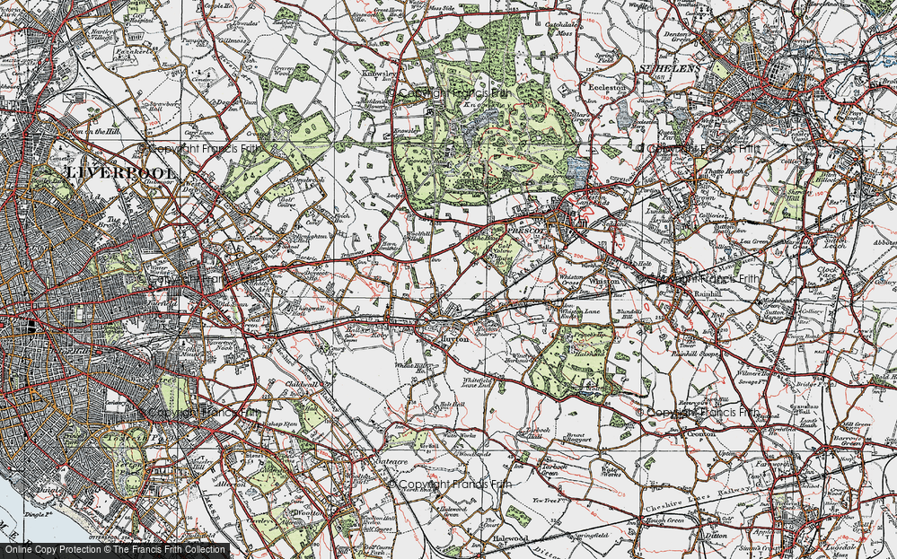 Old Map of Huyton, 1923 in 1923