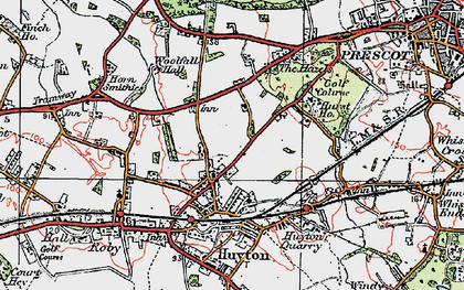 Old map of Huyton in 1923