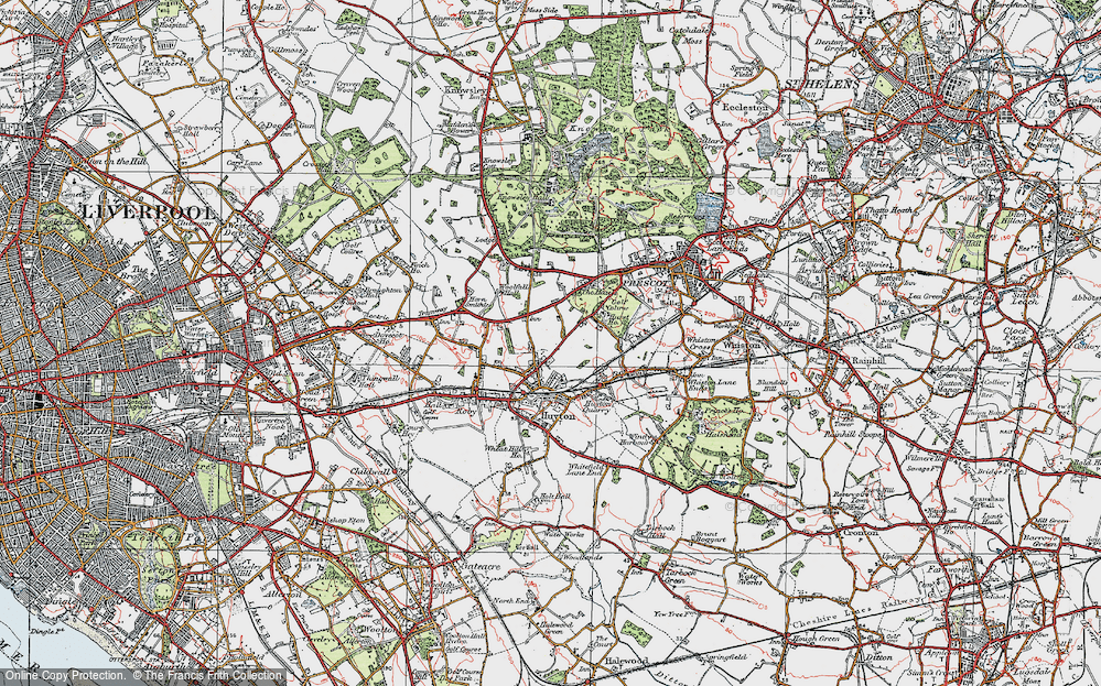 Old Map of Huyton-With-Roby, 1923 in 1923