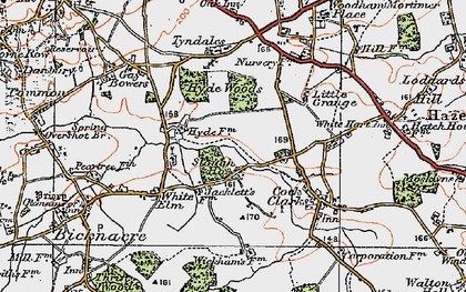 Old map of Hyde Chase in 1921