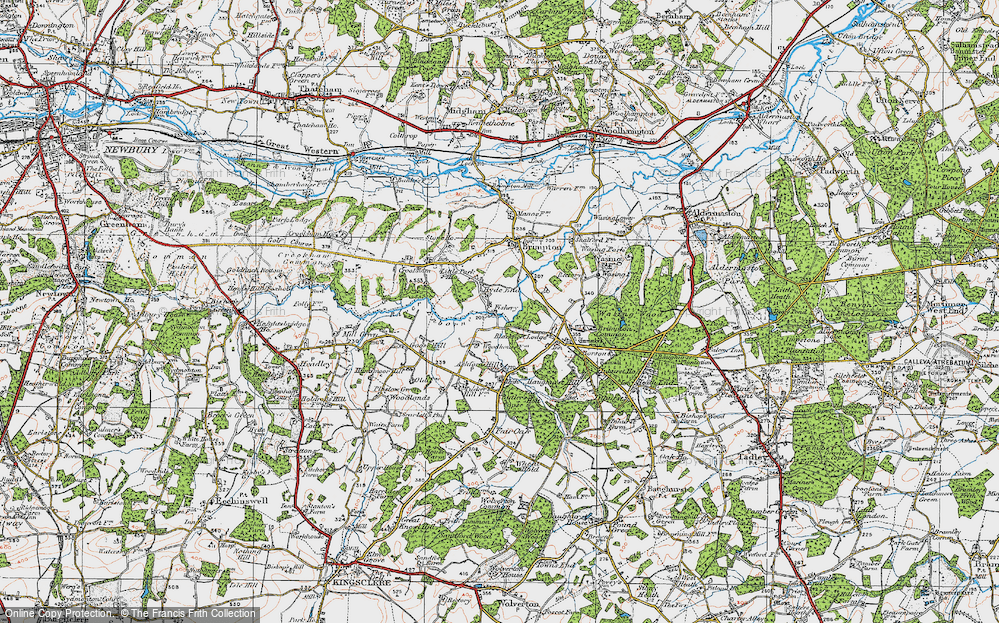 Old Map of Hyde End, 1919 in 1919