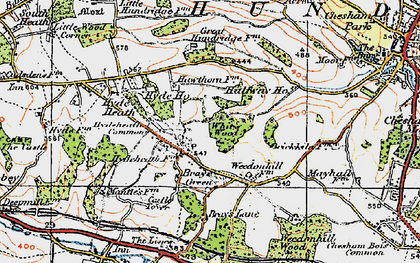 Old map of Hyde Heath in 1920