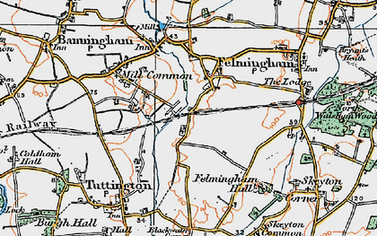 Old map of Hyltons Crossways in 1922