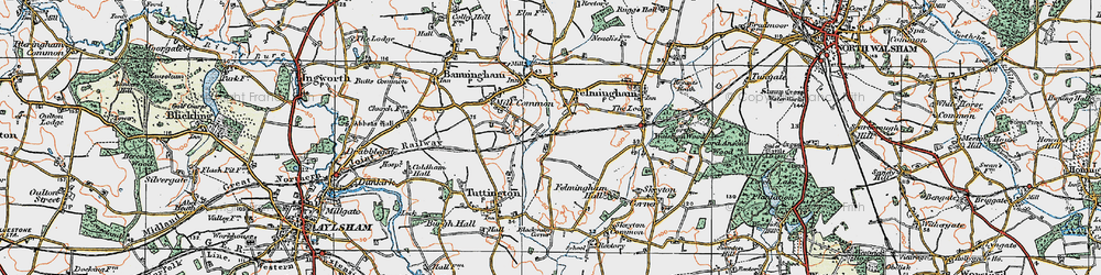 Old map of Hyltons Crossways in 1922