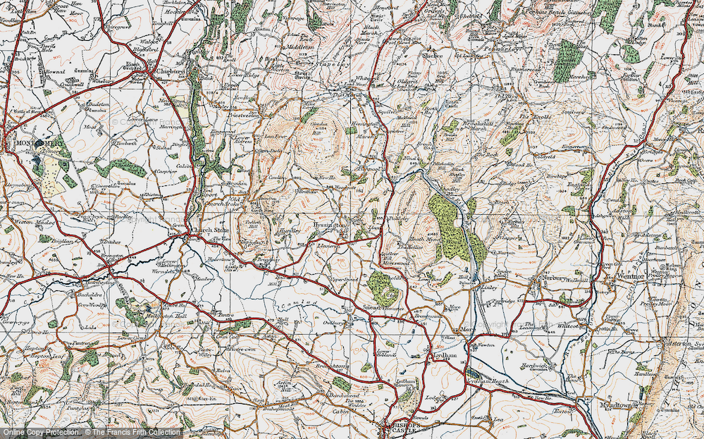 Old Map of Historic Map covering Bagbury in 1921