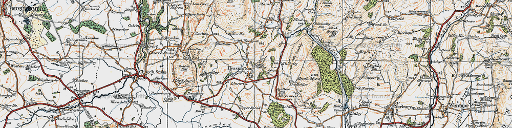 Old map of Hyssington in 1921