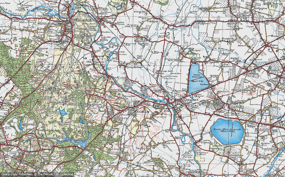 Historic Ordnance Survey Map Of Hythe End 1920 5258