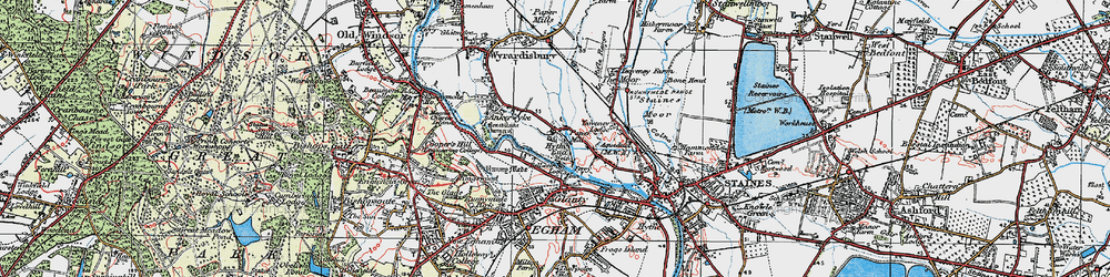 Old map of Wraysbury River in 1920