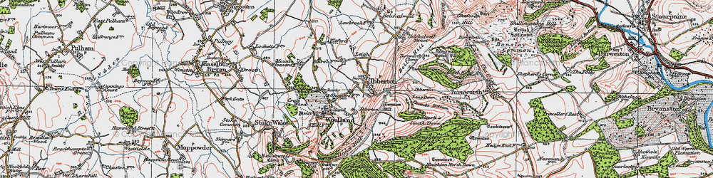 Old map of Ibberton in 1919