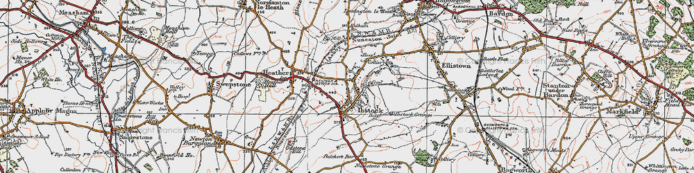 Old map of Ibstock in 1921