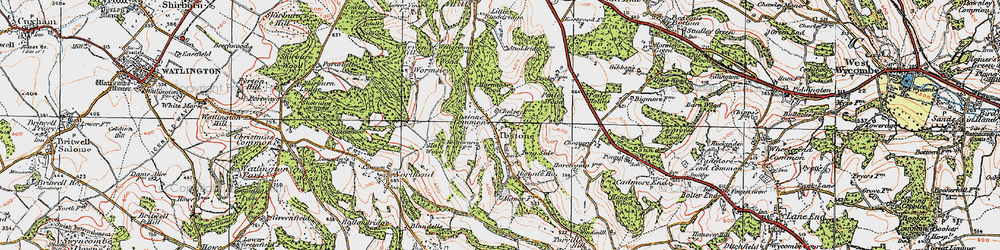 Old map of Bowley's Wood in 1919