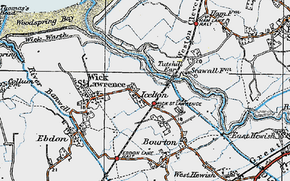 Old map of Icelton in 1919