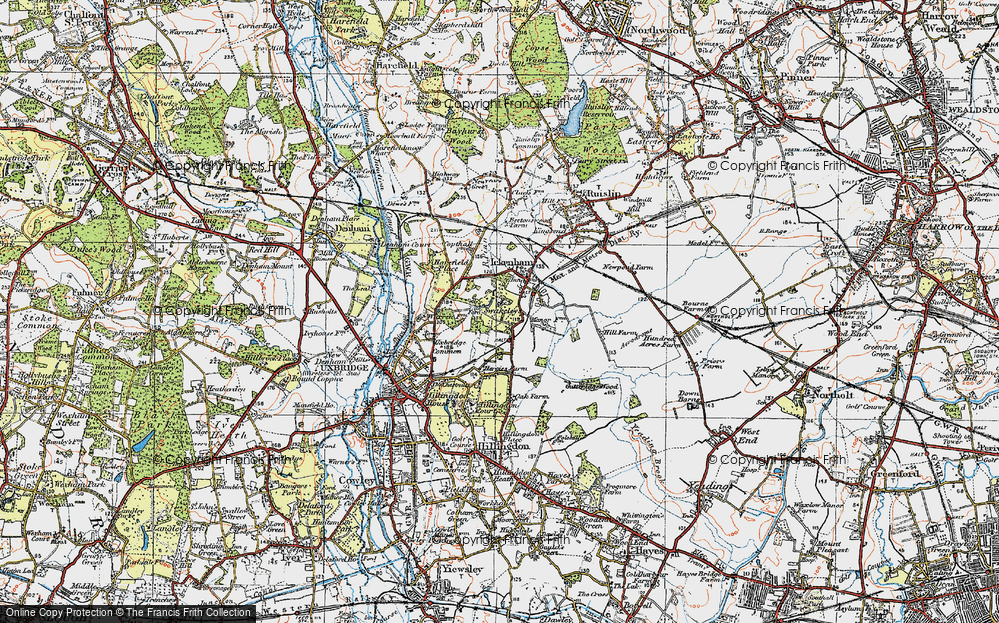 Old Map of Ickenham, 1920 in 1920