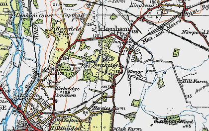Old map of Ickenham in 1920
