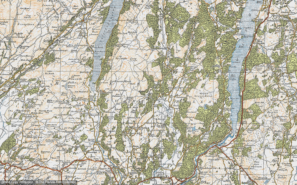 Old Map of Historic Map covering Arklid Intake in 1925